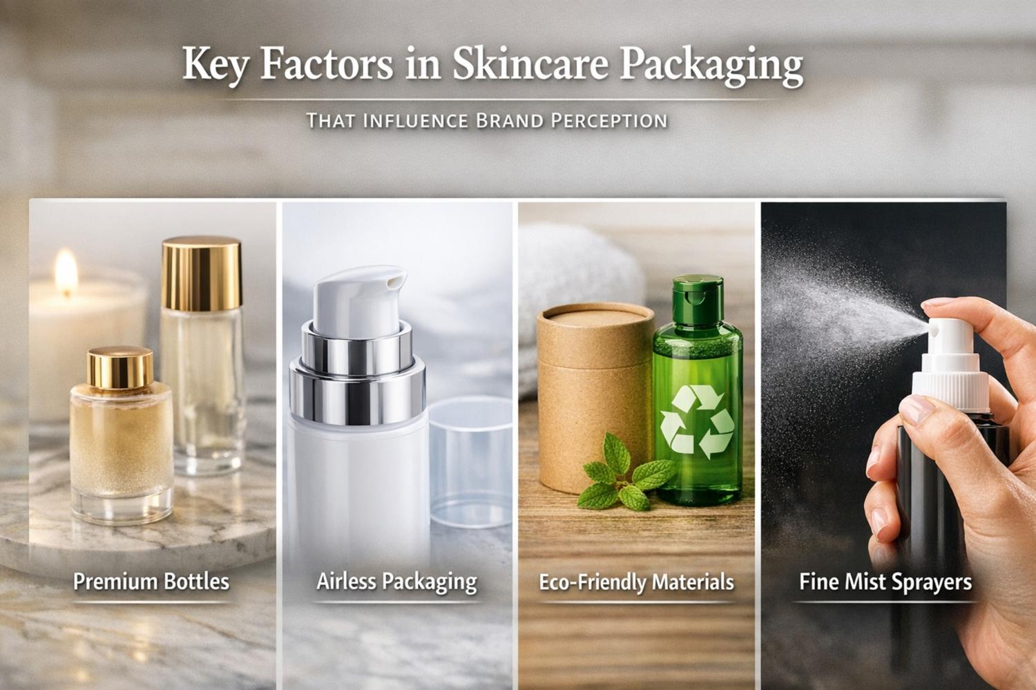 skincare packaging brand perception premium bottles airless packaging sustainable materials fine mist spray