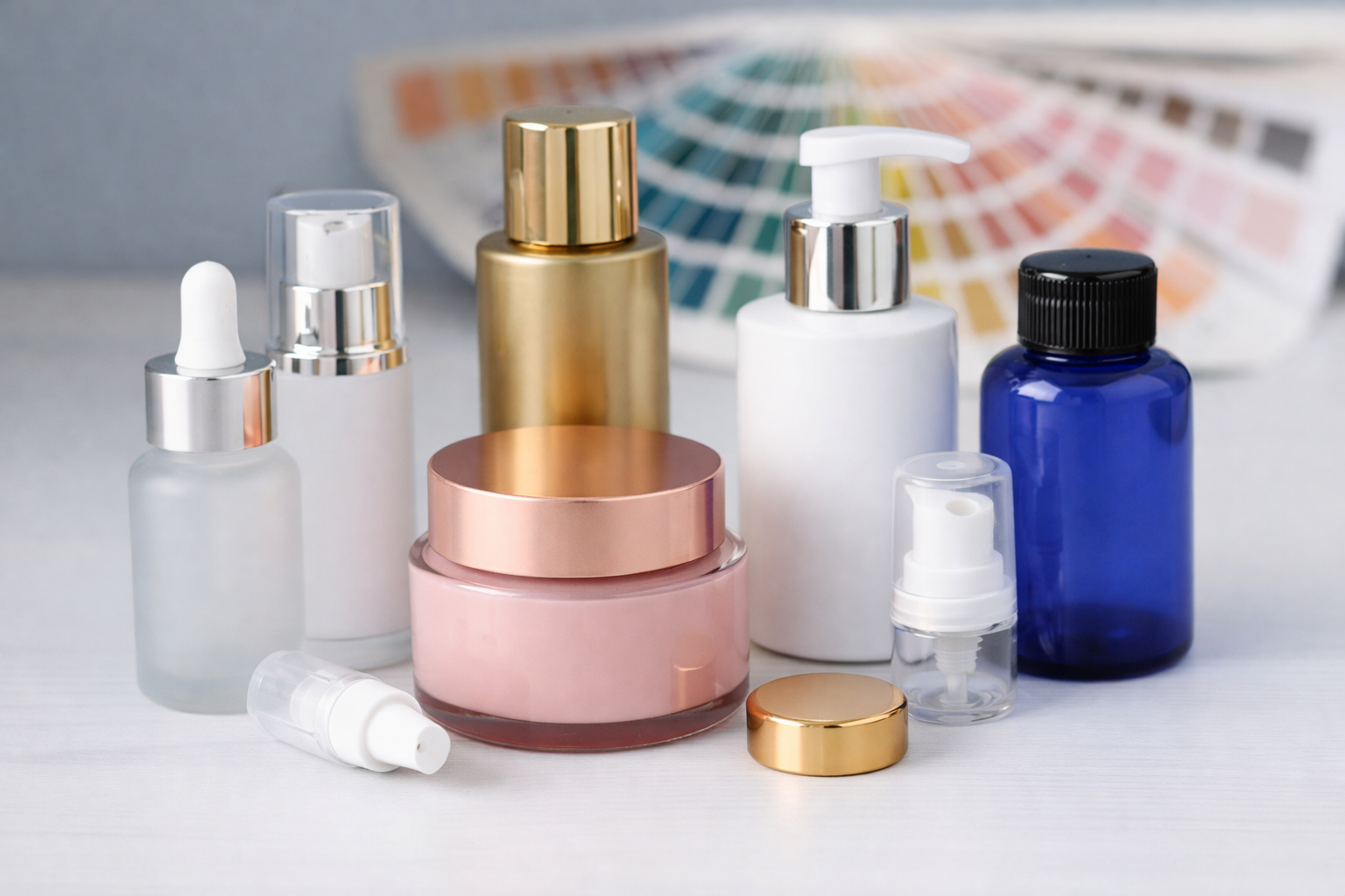 custom cosmetic packaging bottles jars pumps and caps for skincare brands