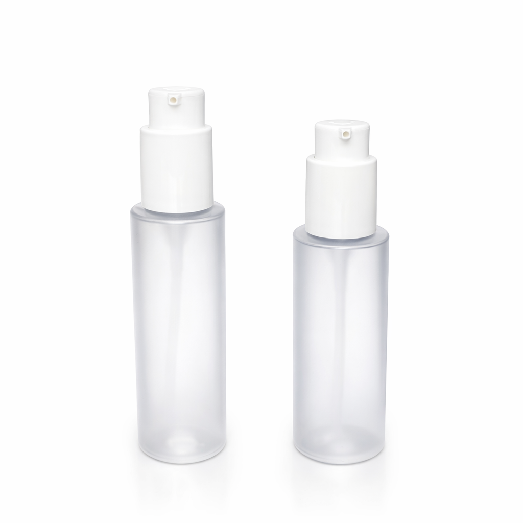 80/100/120ml Frosted Lotion Bottle Plastic Essence Bottle PET Cosmetic Flat Shoulder Bottle HPPBL006